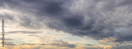 cloudy sky with clouds at sunrise photo