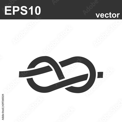 Rope tied into a figure eight knot