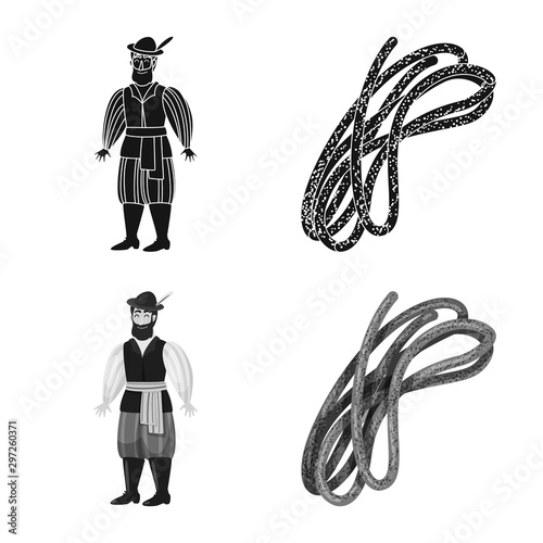 Vector illustration of traditional and tour logo. Collection of traditional and landmarks stock symbol for web.