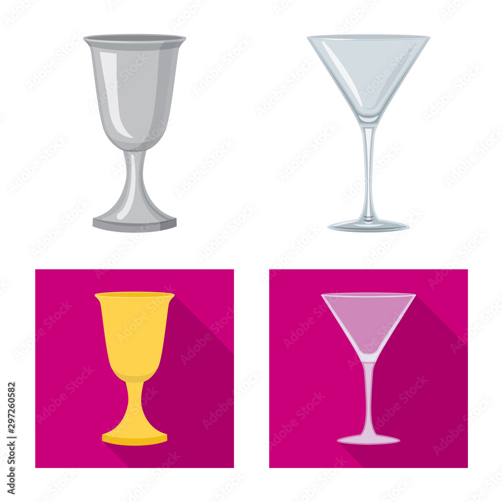 Isolated object of form and celebration logo. Collection of form and volume stock vector illustration.