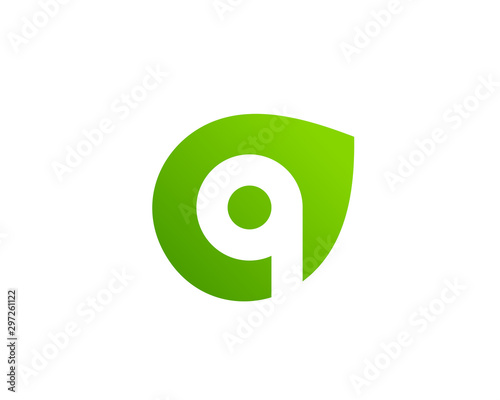 Letter Q or number 9 eco leaves logo icon design template elements