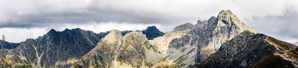Tatra mountains peaks in the autumn. Trail towards Swinica in Poland Tatra mountains peaks in the autumn. Trail towards Swinica in Poland