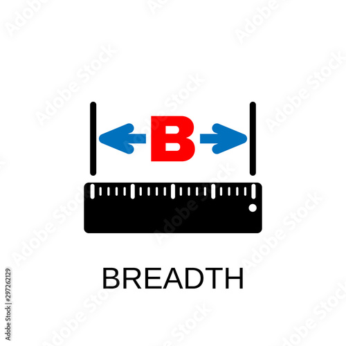 Measurement ruler icon. Breadth concept symbol design. Stock - Vector illustration can be used for web.