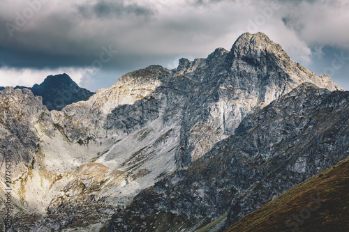 Fototapeta Naklejka Na Ścianę i Meble -  High mountain peaks. Tatra Mountains in Poland. View on Swinica