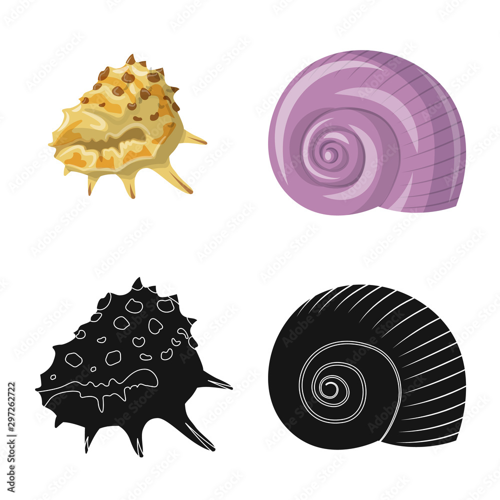 Obraz premium Vector illustration of animal and decoration icon. Collection of animal and ocean stock vector illustration.