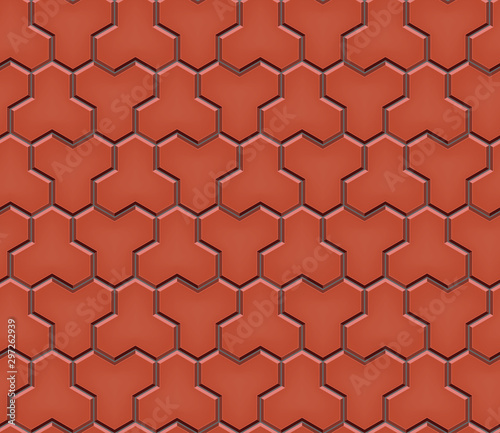Seamless pattern of trihex cobblestone pavement
