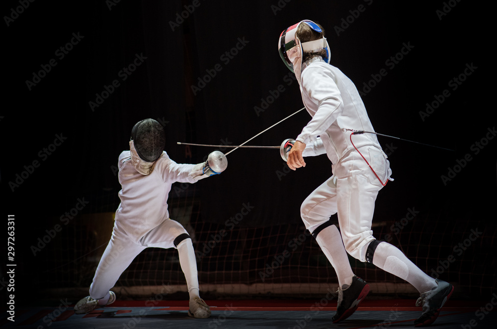 Fight at a fencing competition.