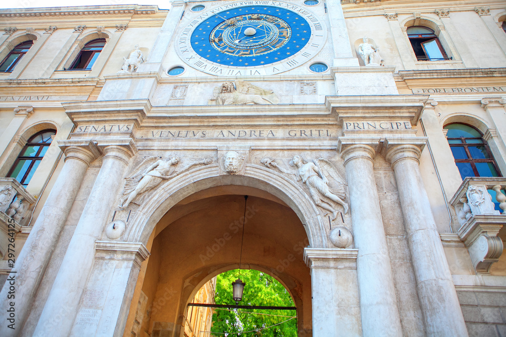 Horology on the ancient architecture with columns 