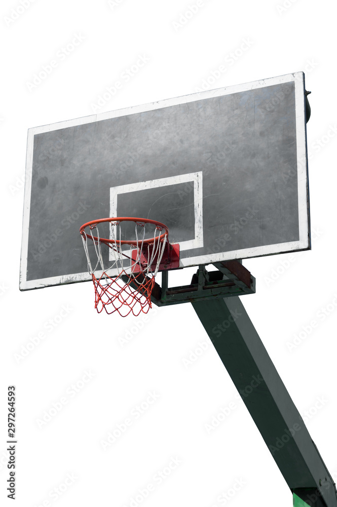 Basketball hoop isolated on white .