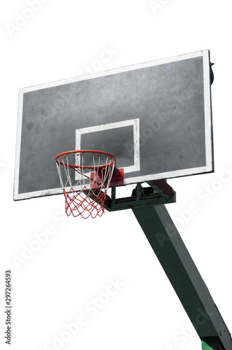 Basketball hoop isolated on white .