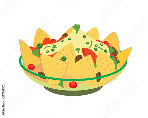 Detailed Nachos the Mexican Food Illustration