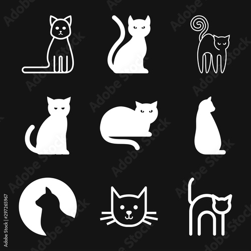 Cat icon. Logo design vector template Flat style.