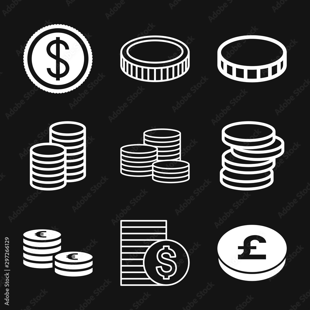 Coins Icon isolated on background. Money symbol Coins Icon isolated on background. Money symbol