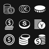 Coins Icon isolated on background. Money symbol