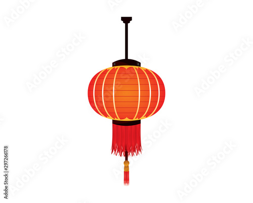 Detailed Japanese Paper Lantern Illustration
