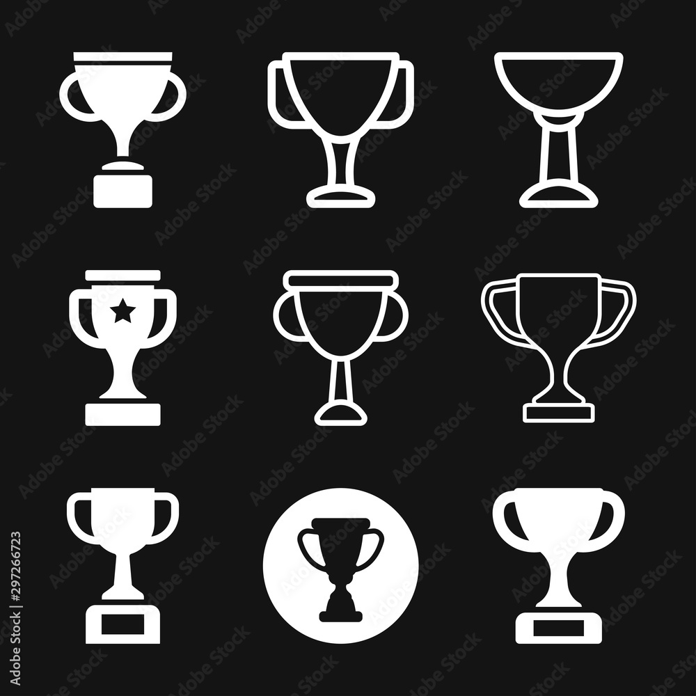 Trophy cup icon. Sport competition silhouette symbol. Trophy cup icon. Sport competition silhouette symbol.