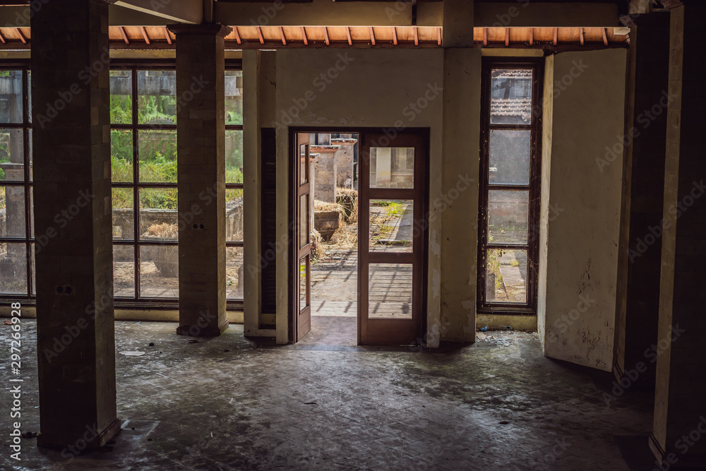 Abandoned and mysterious hotel in Bedugul. Indonesia, Bali Island Abandoned and mysterious hotel in Bedugul. Indonesia, Bali Island