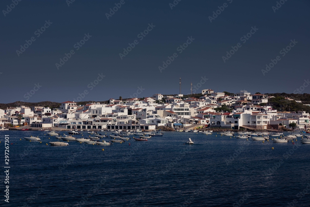 Look at Es Grau town in Menorca Island, Spain.