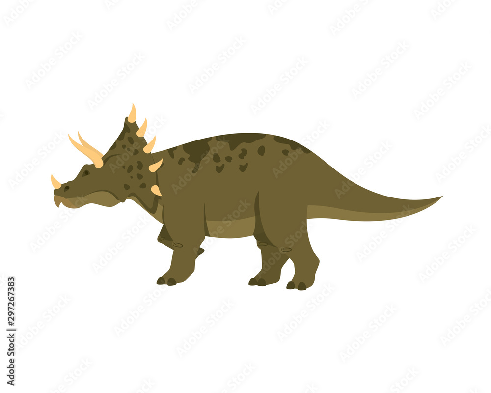 Detailed Triceratops the Jurassic Animal Illustration