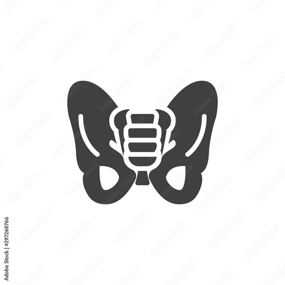 Hip joint vector icon. filled flat sign for mobile concept and web design. Pelvis bone glyph icon. Symbol, logo illustration. Vector graphics Hip joint vector icon. filled flat sign for mobile concept and web design. Pelvis bone glyph icon. Symbol, logo illustration. Vector graphics