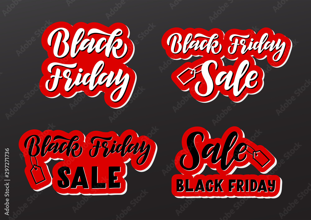 Black friday sale hand drawn lettering set Black friday sale hand drawn lettering set