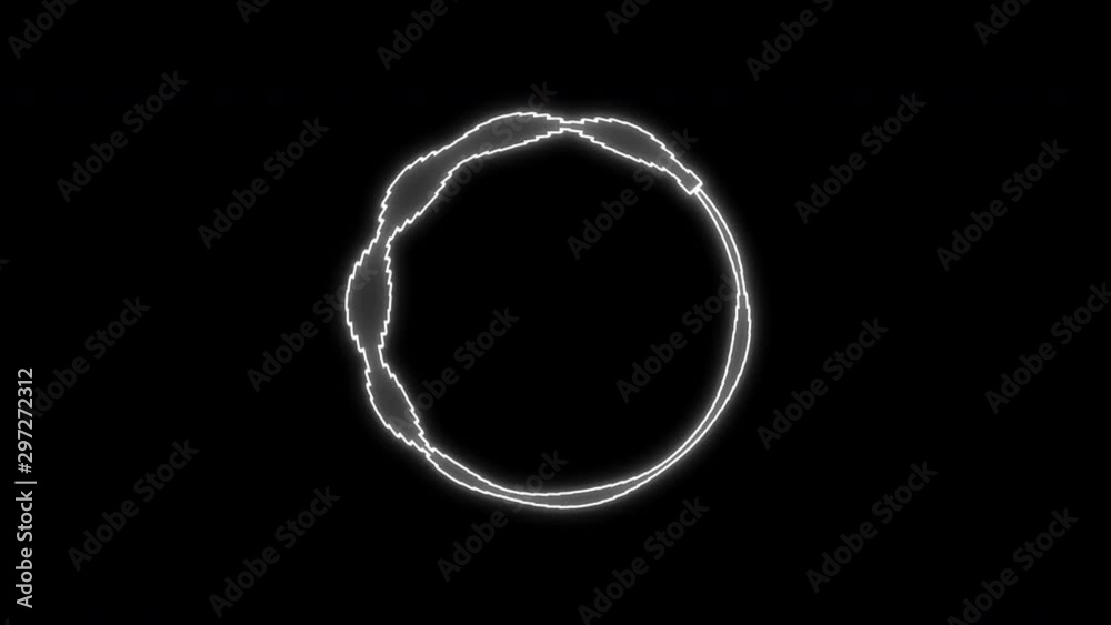 Circle black and white dots audio visualization effect 