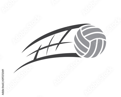 Creative Volleyball Symbol combined with Net Illustration