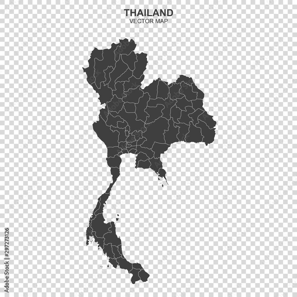 political map of Thailand isolated on transparent background