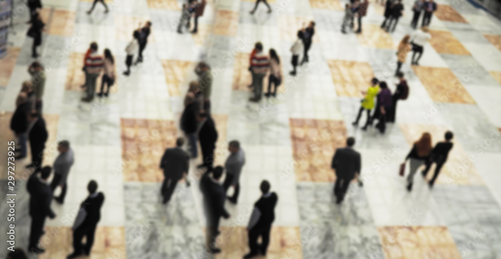 Obraz premium a few people, a crowd, blurred like the background. the view from the top