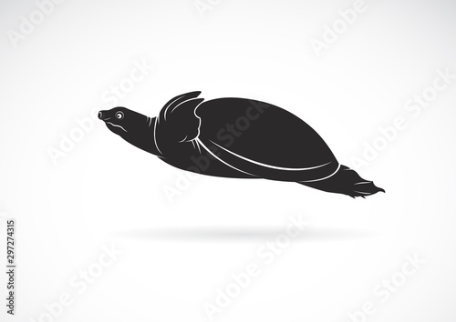 Vector of soft-shelled turtle (Trionychidae) on white background. wild Animals. Turtles logo or icon. Easy editable layered vector illustration. photo