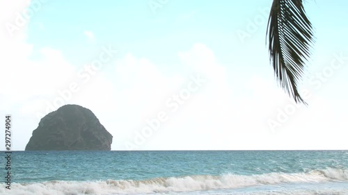 Beautiful landscape of a Caribbean beach (Martinique, Le Diamant)