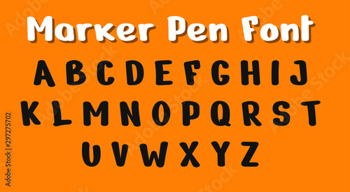 Marker Pen Font Letters Typeface Vector