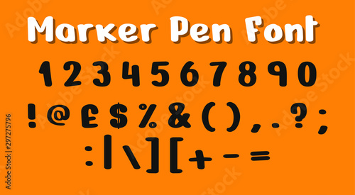 Marker Pen Font Letters Typeface Vector