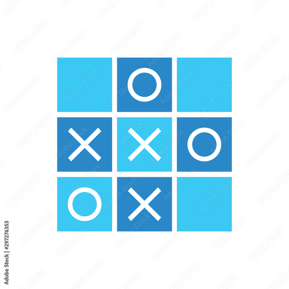 Tic tac toe game icon cartoon style Royalty Free Vector