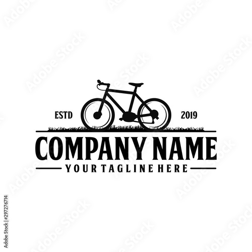 Bike rental vintage logo, bike community logo