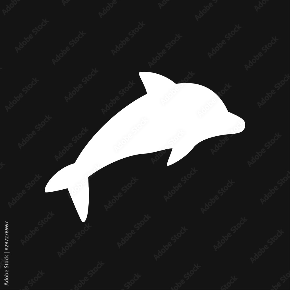 Obraz premium Dolphin icon, aquatic mammal vector icon for animal apps and websites