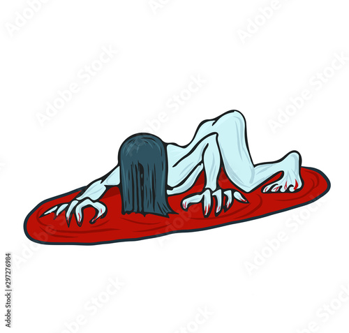 Figura terrorifica en un charco de sangre