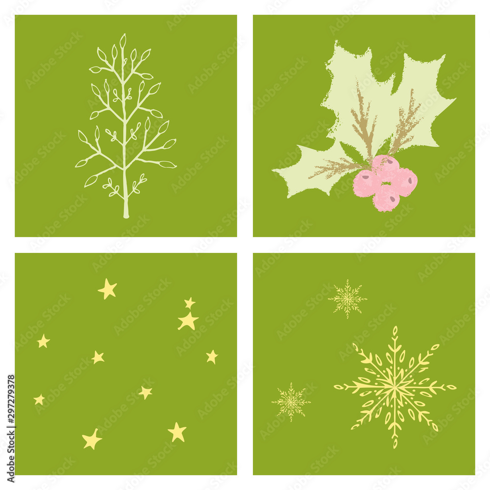 Set of snowflake icon. sign design. red background Set of snowflake icon. sign design. red background