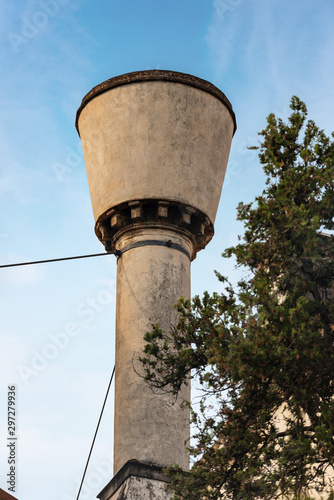 Venice, closeup of an ancient typical chimney on the roof of a house, UNESCO world heritage site, Veneto, Italy, Europe