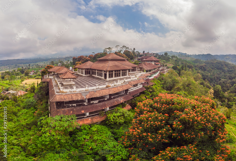 Abandoned and mysterious hotel in Bedugul. Indonesia, Bali Island
