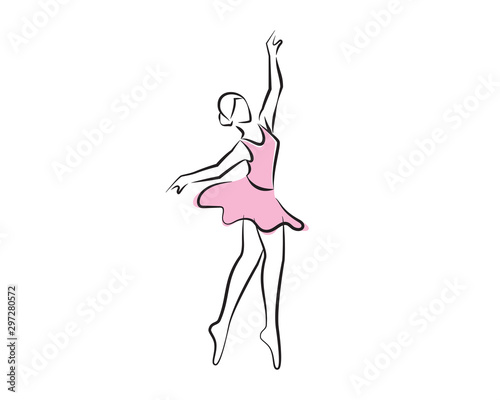 Ballet Dancer or Ballerina Dancing Silhouette