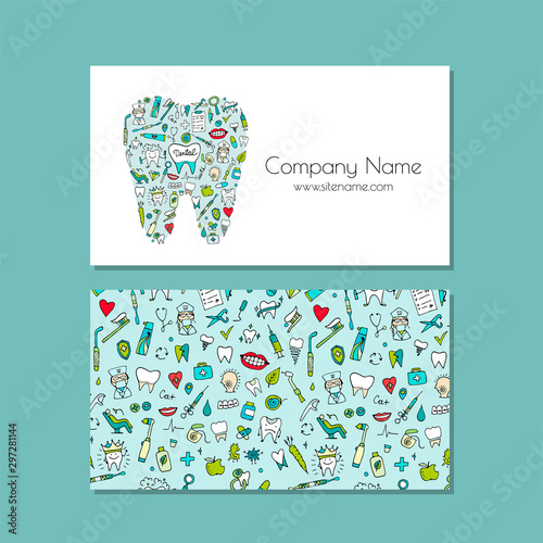 Business cards design, dental clinic