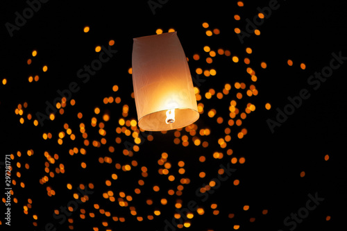 Kawthaung,Myanmar,2019,October,20,Buddhism lantern ceremony at the Kawthaung province
