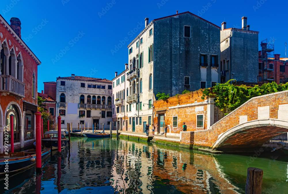 Scenic view of Venetian canals
