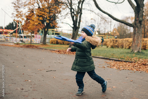 happy family in autumn park