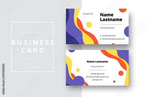 Trendy minimal abstract business card template. Modern corporate stationery id layout with geometric pattern. Vector fashion background design with information sample name text.