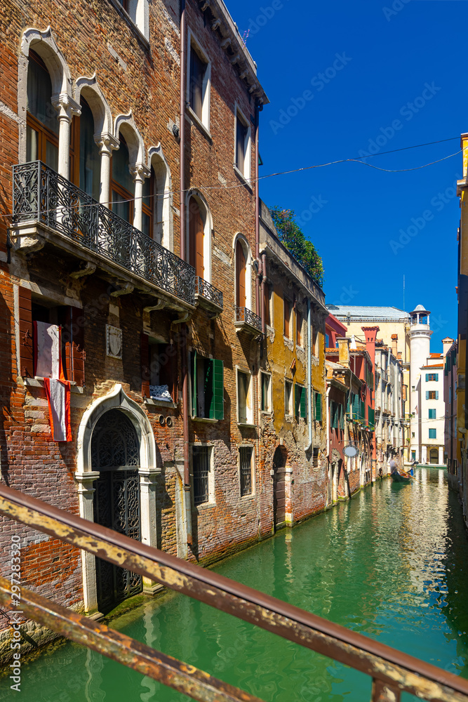 Bright colorful houses on Venetian lagoon, Venice