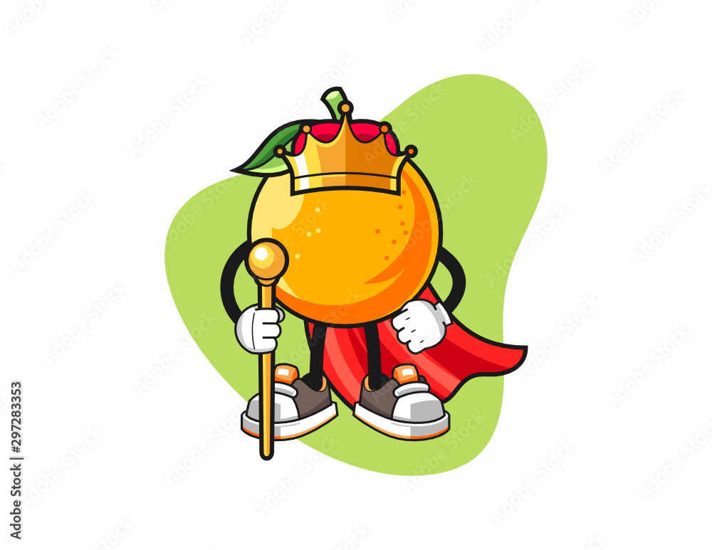 Obraz premium Orange king cartoon. Mascot Character vector.