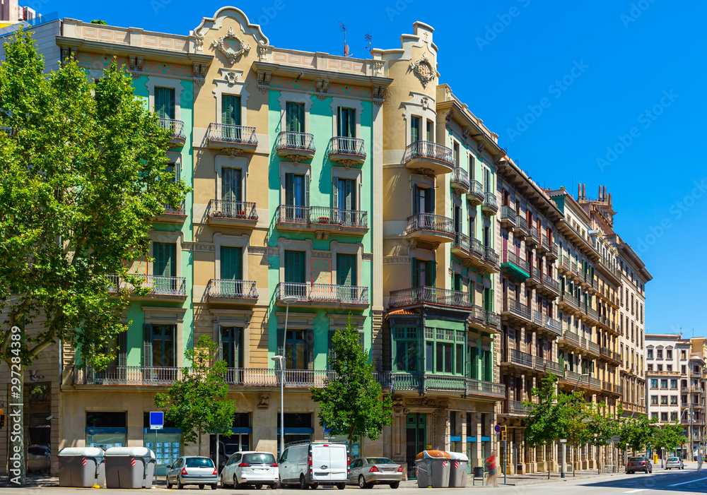 Eixample district - most beautiful area of Barcelona. Spain