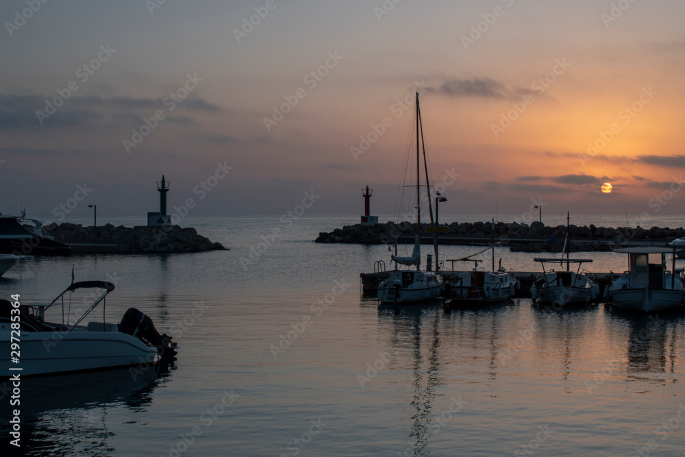 Cala Bona Majorca a beautiful sunrise over the Marina